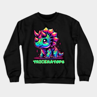 Triceratops Baby Dino Kawaii Cute Chibi Crewneck Sweatshirt